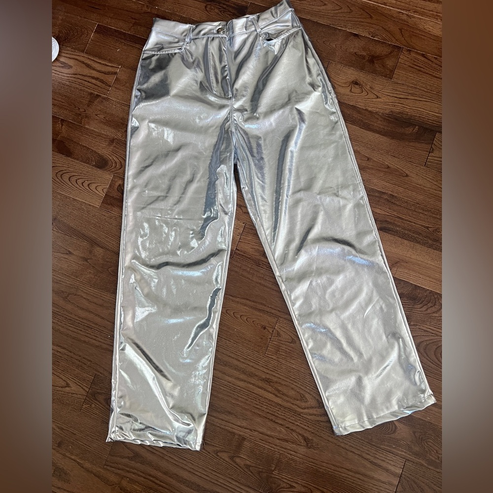 Shiny Silver Pants Size large